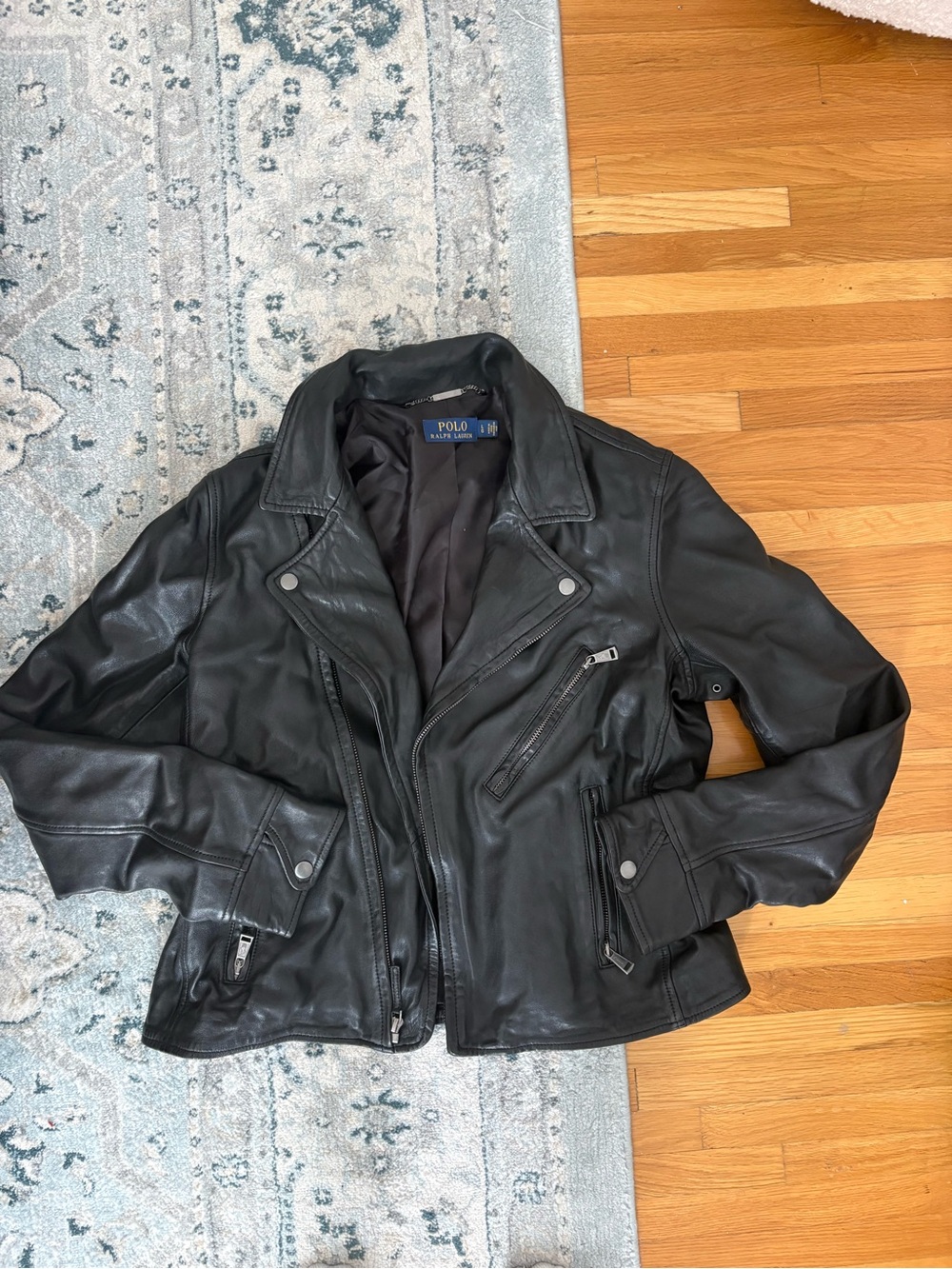 Polo by Ralph Lauren Black Leather Moto Jacket